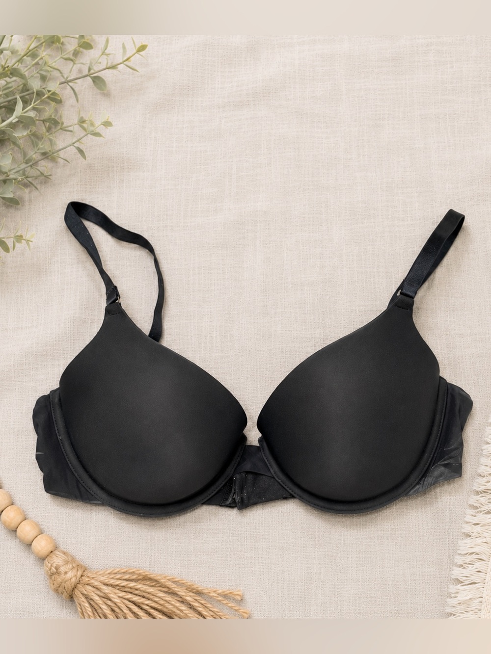 Aerie Harper 36C Black Lightly Lined Push Up Bra Underwire T-Shirt